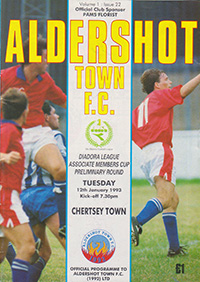 Aldershot Town v Chertsey Town 12-Jan-1993