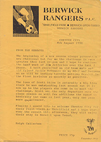 Berwick Rangers v Chester City 04-Aug-1990