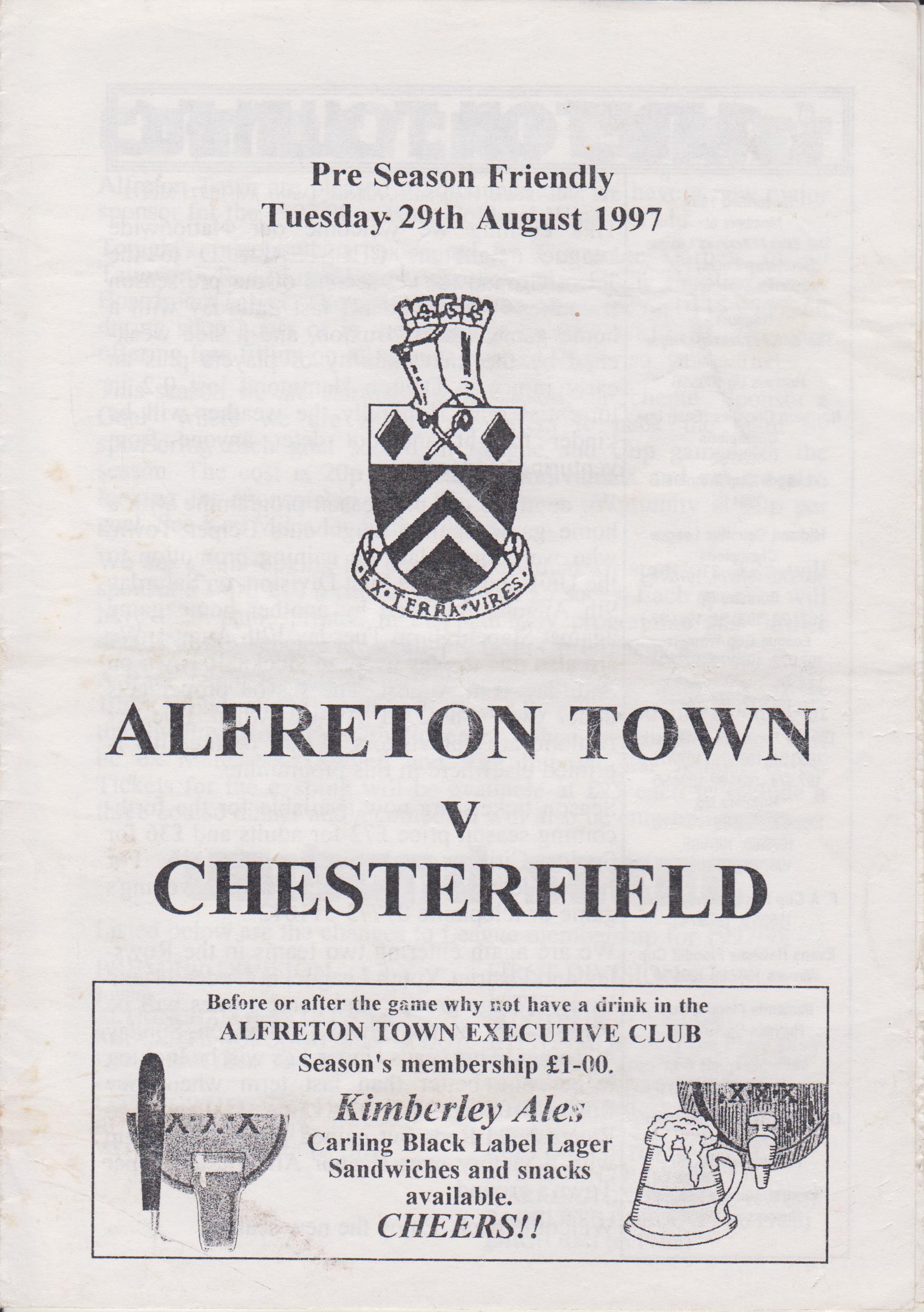 Alfreton Town v Chesterfield 29-Jul-1997