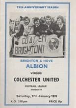 Brighton and Hove Albion v Colchester United 17-Jan-1976