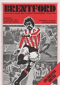 Brentford v Colchester United 03-Jan-1977