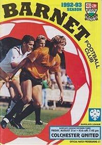 Barnet v Colchester United 21-Aug-1992
