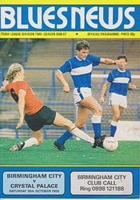 Birmingham City v Crystal Palace 18-Oct-1986