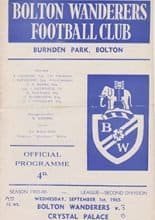 Bolton Wanderers v Crystal Palace 01-Sep-1965