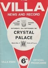 Aston Villa v Crystal Palace 23-Sep-1967