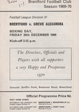 Brentford v Crewe Alexandra 26-Dec-1969