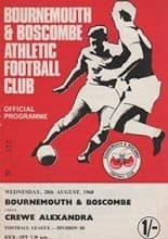Bournemouth and Boscombe Athletic v Crewe Alexandra 28-Aug-1968