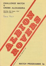 Albion Rovers v Crewe Alexandra 03-Aug-1974
