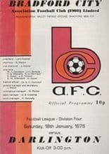 Bradford City v Darlington 18-Jan-1975