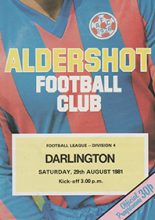 Aldershot v Darlington 29-Aug-1981