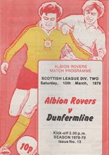 Albion Rovers v Dunfermline Athletic 10-Mar-1979