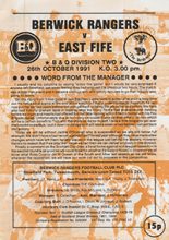 Berwick Rangers v East Fife 26-Oct-1991