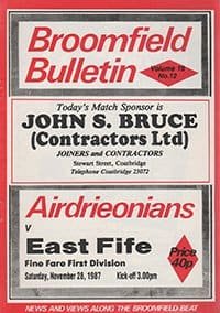 Airdrieonians v East Fife 28-Nov-1987