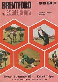 Brentford v Exeter City 17-Sep-1979