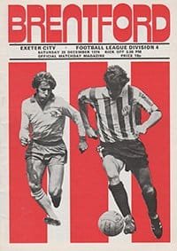 Brentford v Exeter City 28-Dec-1974