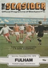 Blackpool v Fulham 27-Nov-1976