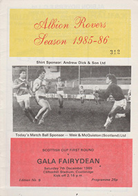Albion Rovers v Gala Fairydean 07-Dec-1985