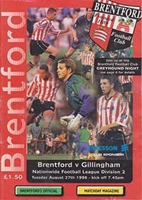 Brentford v Gillingham 27-Aug-1996