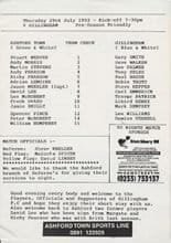 Ashford Town v Gillingham 29-Jul-1993