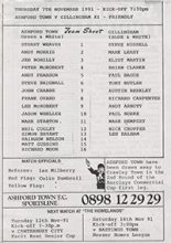 Ashford Town v Gillingham XI 07-Nov-1991