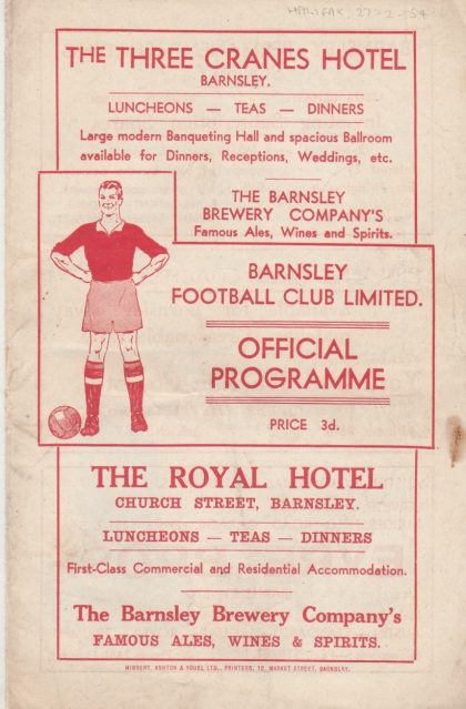 Barnsley v Halifax Town 27-Feb-1954