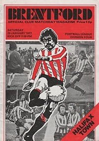 Brentford v Halifax Town 29-Jan-1977