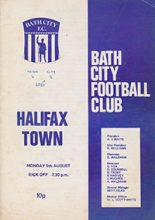 Bath City v Halifax Town 05-Aug-1974