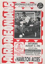 Airdrieonians v Hamilton Academicals 21-Aug-1993