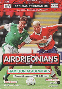 Airdrieonians v Hamilton Academicals 06-Oct-1998