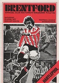 Brentford v Hartlepool United 23-Apr-1977