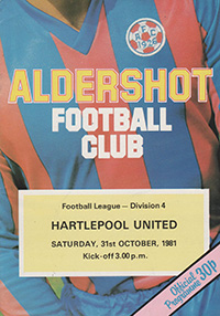 Aldershot v Hartlepool United 31-Oct-1981