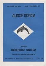 Brighton and Hove Albion v Hereford United 22-Feb-1975