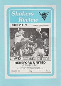 Bury v Hereford United 28-Aug-1982