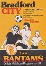 Bradford City v Hereford United 30-Jan-1982
