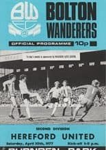 Bolton Wanderers v Hereford United 30-Apr-1977