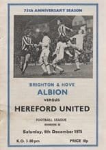 Brighton and Hove Albion v Hereford United 06-Dec-1975