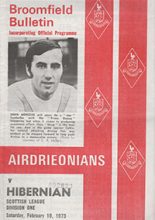 Airdrieonians v Hibernian 10-Feb-1973