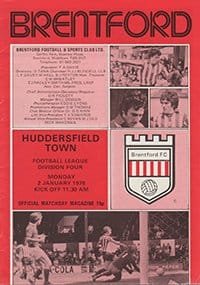 Brentford v Huddersfield Town 02-Jan-1978