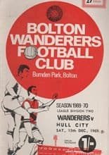 Bolton Wanderers v Hull City 13-Dec-1969