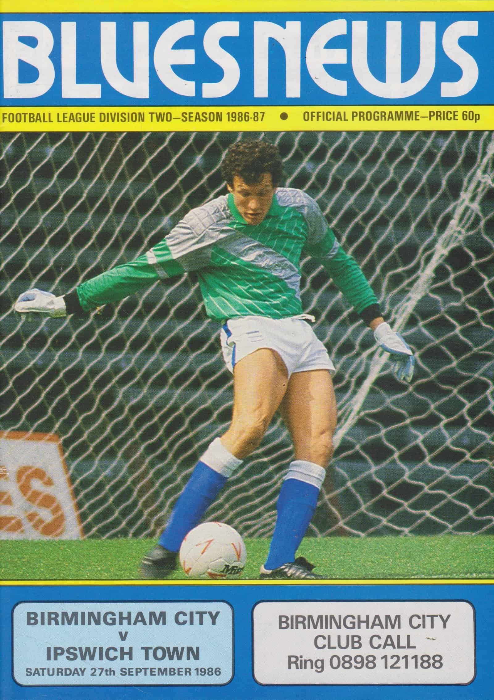 Birmingham City v Ipswich Town 27-Sep-1986