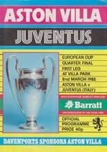 Aston Villa v Juventus 02-Mar-1983