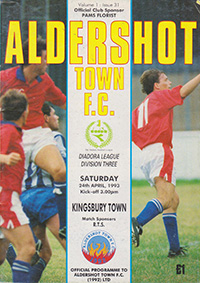 Aldershot Town v Kingsbury Town 24-Apr-1993