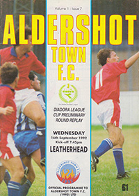 Aldershot Town v Leatherhead 16-Sep-1992