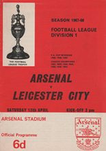 Arsenal v Leicester City 13-Apr-1968