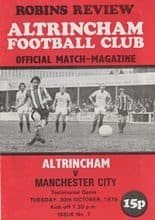 Altrincham v Manchester City 30-Oct-1979