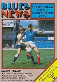 Birmingham City v Manchester City 03-Sep-1985