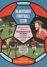 Aldershot v Mansfield Town 20-Sep-1980