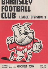 Barnsley v Mansfield Town 29-Jan-1972