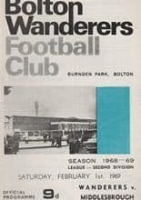 Bolton Wanderers v Middlesbrough 01-Feb-1969