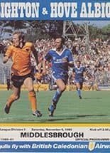 Brighton and Hove Albion v Middlesbrough 08-Nov-1980